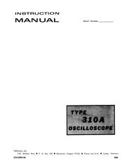 Tektronix 310A Instruction Manual