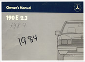Mercedes Benz 190 E 2.3 Owner's Manual