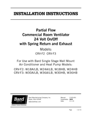 Bard CRV-F3 Installation Instructions Manual