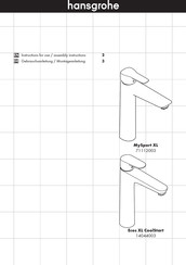 Hans Grohe Ecos XL CoolStart Assembly Instructions Manual