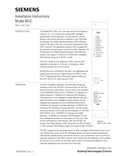 Siemens MLC Installation Instructions Manual
