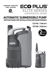 Ecoplus 727186 Instruction For Installation And Maintenance