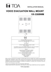 Toa VX-3308WM Installation Manual