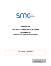 SMC Sierra Monitor FieldServer FS-8700-122 PROFIBUS DP Master Driver Manual