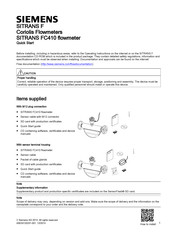 Siemens SITRANS FC410 Quick Start Manual