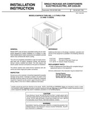 Unitary products group DAPH042 Installation Instruction