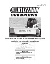 Blizzard POWER PLOW 810SS Installation Instructions & Owner's Manual