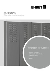 EHRET PERSIENNE Installation Instructions Manual