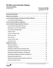 Johnson Controls FX-DIS1710-0 Technical Bulletin
