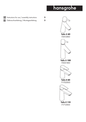 Hans Grohe Talis S 100 Instructions For Use Manual