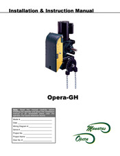 Manaras Opera Opera-GH Installation And Instruction Manual