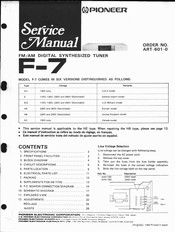 Pioneer F-7 HE Service Manual