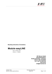 IEF-Werner easyLINE Mounting Instructions