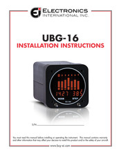 Electronics International UBG-16 Installation Instructions Manual