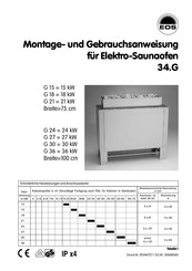 EOS 34.G 30 Instructions For Installing And Operating