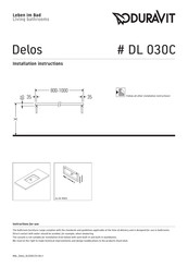 DURAVIT Delos DL 030C Installation Instructions Manual