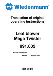 Wiedenmann Mega Twister Translation Of Original Operating Instructions