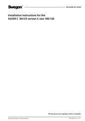 Swegon SILVER C RX 120 Installation Instructions Manual