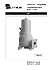 Zehnder Pumpen ZPG 71 Operating Manual
