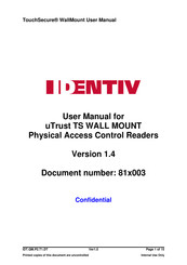 Identiv uTrust TouchSecure Wall Mount User Manual