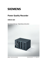 Siemens SIMEAS Q80 Operating	 Instruction