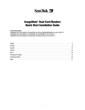 SanDisk ImageMate SDDR-73 Quick Start Installation Manual
