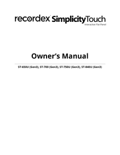 Recordex SimplicityTouch ST-750U Gen3 Owner's Manual