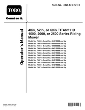 Toro Titan Hd 2500 Series Manuals Manualslib