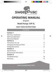 Sweepovac SVP SL Series Operating Manual