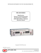 IET Labs PRS-200 Series Operation Manual