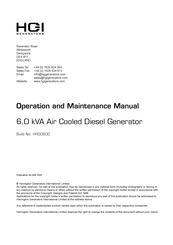 HGI Generators HRD060D Operation And Maintenance Manual