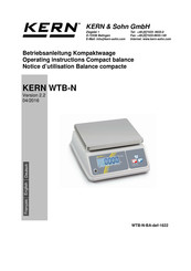 KERN WTB 6K-3NM Operating Instructions Manual