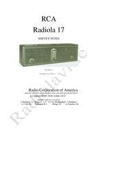 RCA Radiola 17 Service Notes