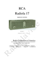 Rca Radiola 17 Service Notes