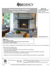 Regency Grandview G800EC Series Owners & Installation Manual