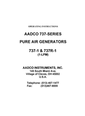 AADCO 737R-1 Operating Instructions Manual