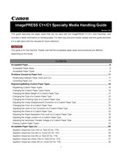Canon imagePRESS C1+ User Manual