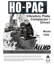 Allied HO-PAC 4000 Safety, Operation, Maintenance And Parts Manual