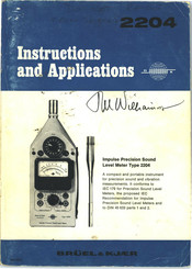 BRUEL & KJAER 2204 Instructions And Applications