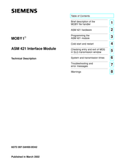 Siemens MOBY I ASM 421 Technical Description