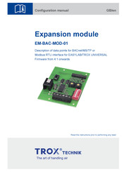 Trox Technik EM-BAC-MOD-01 Configuration Manual