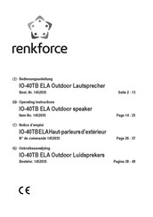 Renkforce IO-40TB ELA Operating Instructions Manual