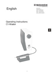 Schick Dental C1-Master Operating Instructions Manual