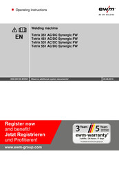 EWM Tetrix 501 AC/DC Synergic FW Operating Instructions Manual