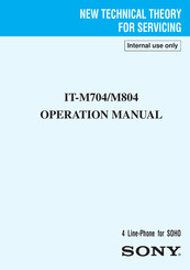 Sony IT-M708 Operation Manual
