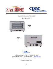 CPAC SteriDENT 300 Operating Instructions Manual