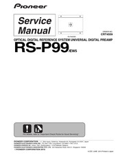 Pioneer RS-P99/EW5 Service Manual