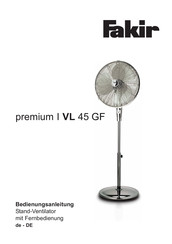 Fakir Premium VL 45 GF Operating Instructions Manual