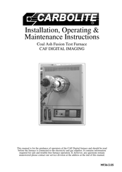 Carbolite CAF DIGITAL IMAGING Installation, Operating,  & Maintenance Instructions