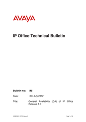 Avaya IP Office HP DL360G7 Technical Bulletin